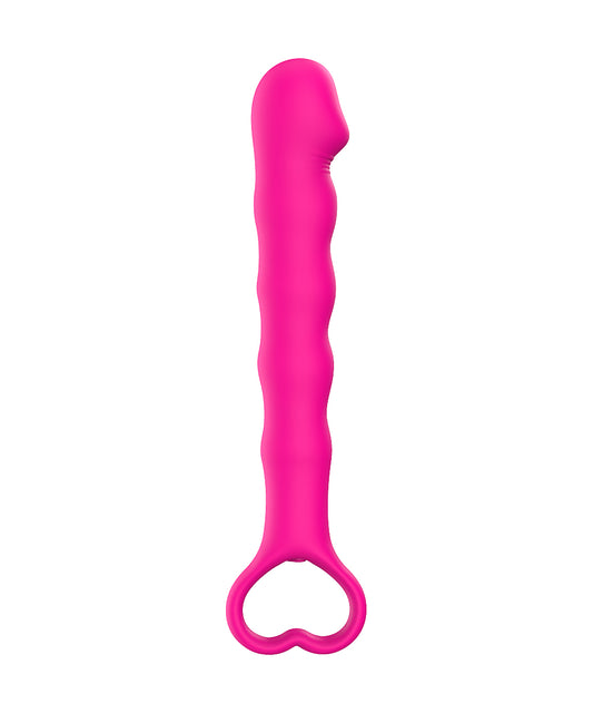 HOT PINK HEART RIBBED BULLET PERSONAL MASSAGER