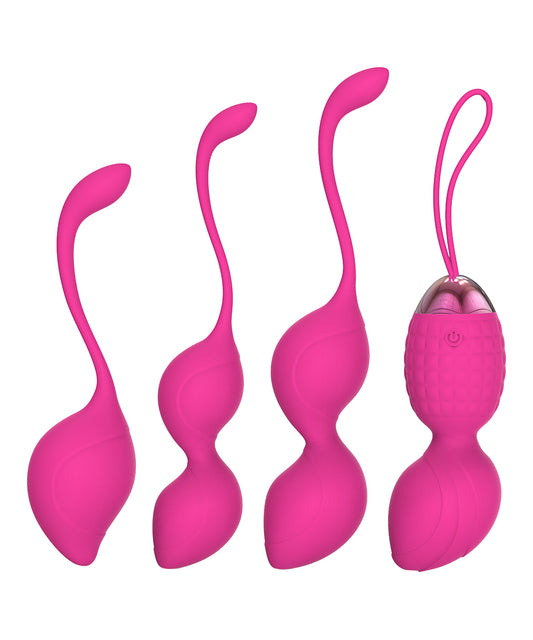 PINK REMOTE CONTROL FOUR-PIECE KEGEL WEIGHT SET