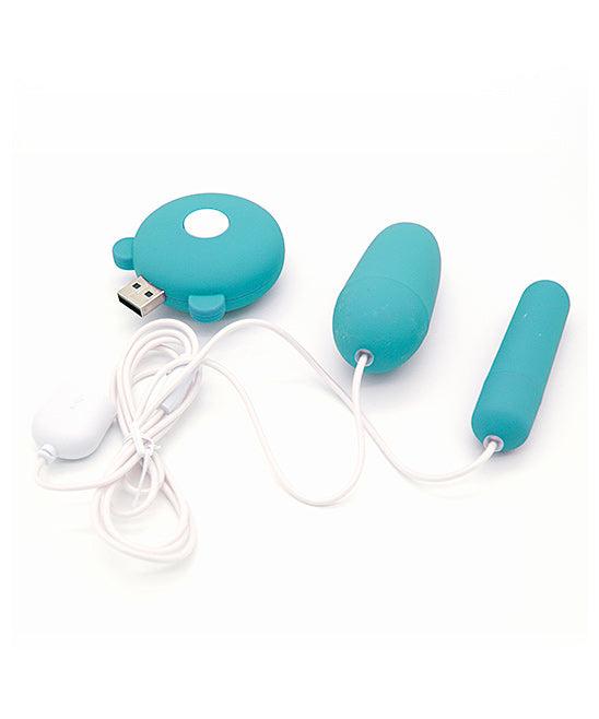 DOUBLE PLEASURE TURQUOISE BULLET SET RECHARGEABLE