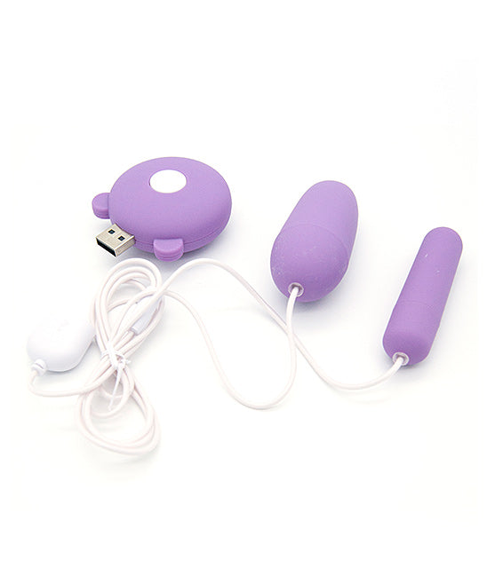 DOUBLE PLEASURE PURPLE BULLET SET RECHARGEABLE